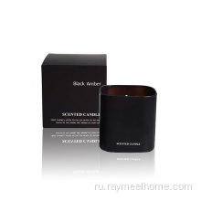 9,8 унции премиум -соевой восковой воск черной янтарь ароматизированной свечи